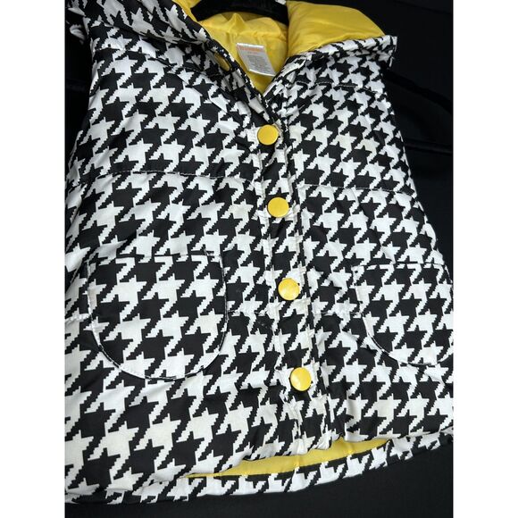 *3 for $20* Gymboree Toddler Black and White Houndstooth Puffer Coat with Hood - Picture 4 of 7